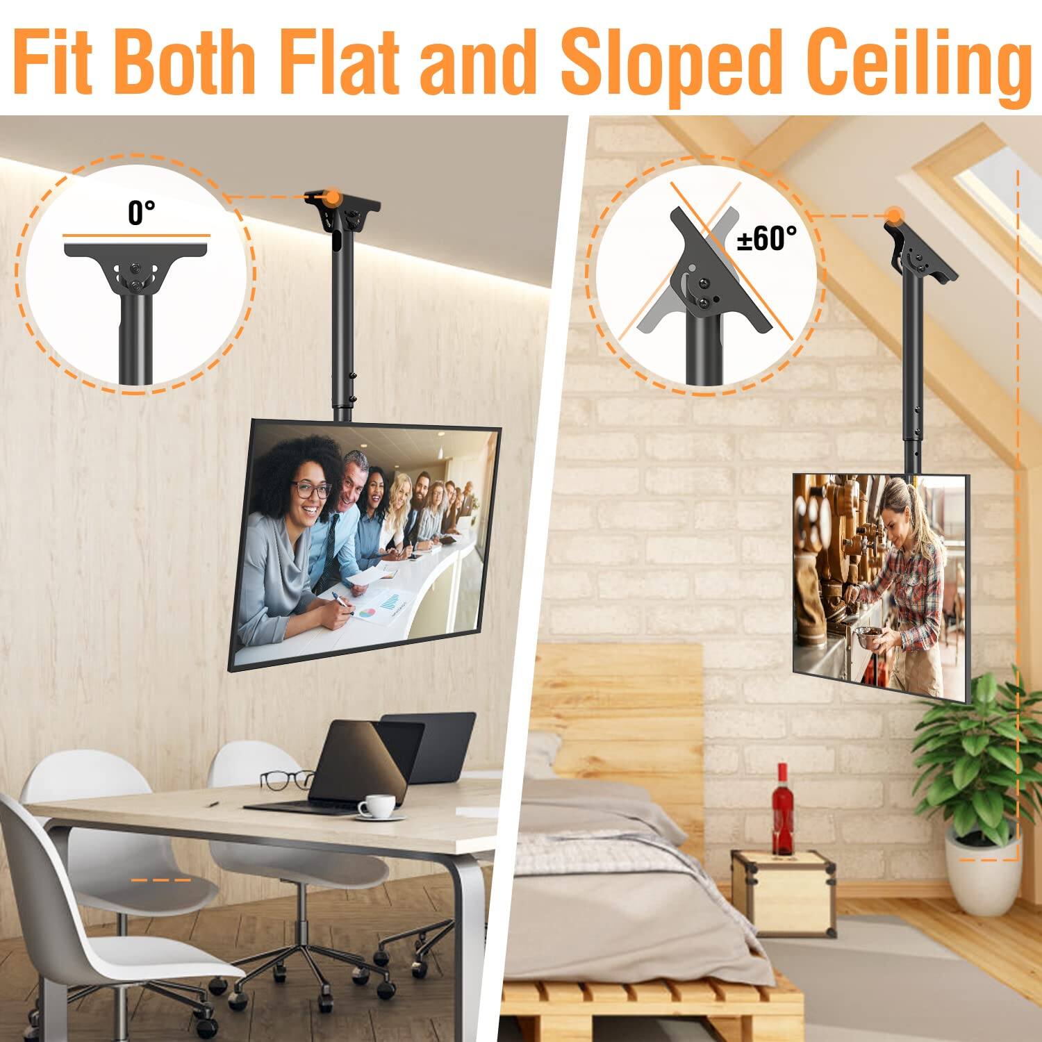 Fit Both Flat and Sloped Ceiling

0°

±60°