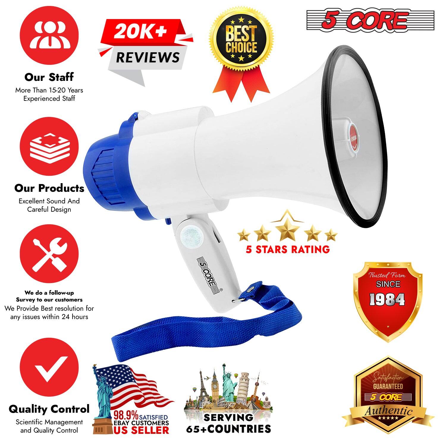 **Our Staff**  
More Than 15-20 Years Experienced Staff

**20K+ Reviews**  
Best Choice

**Our Products**  
Excellent Sound And Careful Design

**5 Stars Rating**

**We do a follow-up Survey to our customers**  
We Provide Best resolution for any issues within 24 hours

**Quality Control**  
Scientific Management and Quality Control

**98.9% Satisfied eBay Customers**  
US Seller

**Serving 65+ Countries**

**Trusted Form Since 1984**

**5 Core Authentic**  
Satisfaction Guaranteed

**5 Core**