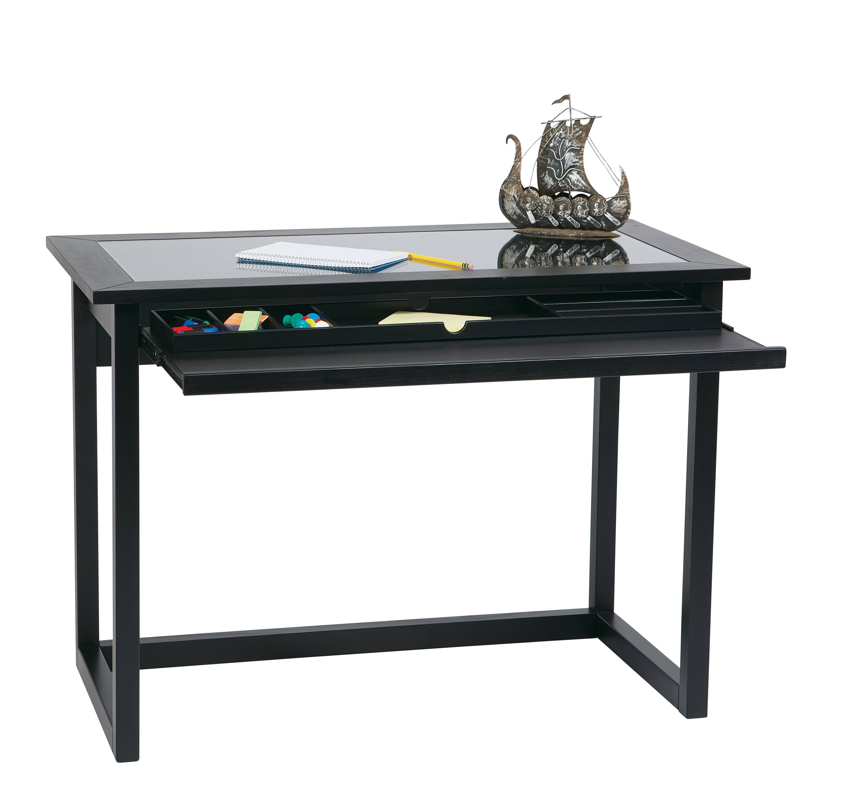 Alt View 13. OSP Home Furnishings - Tool Less Meridian Computer Desk - Black / Clear Glass.