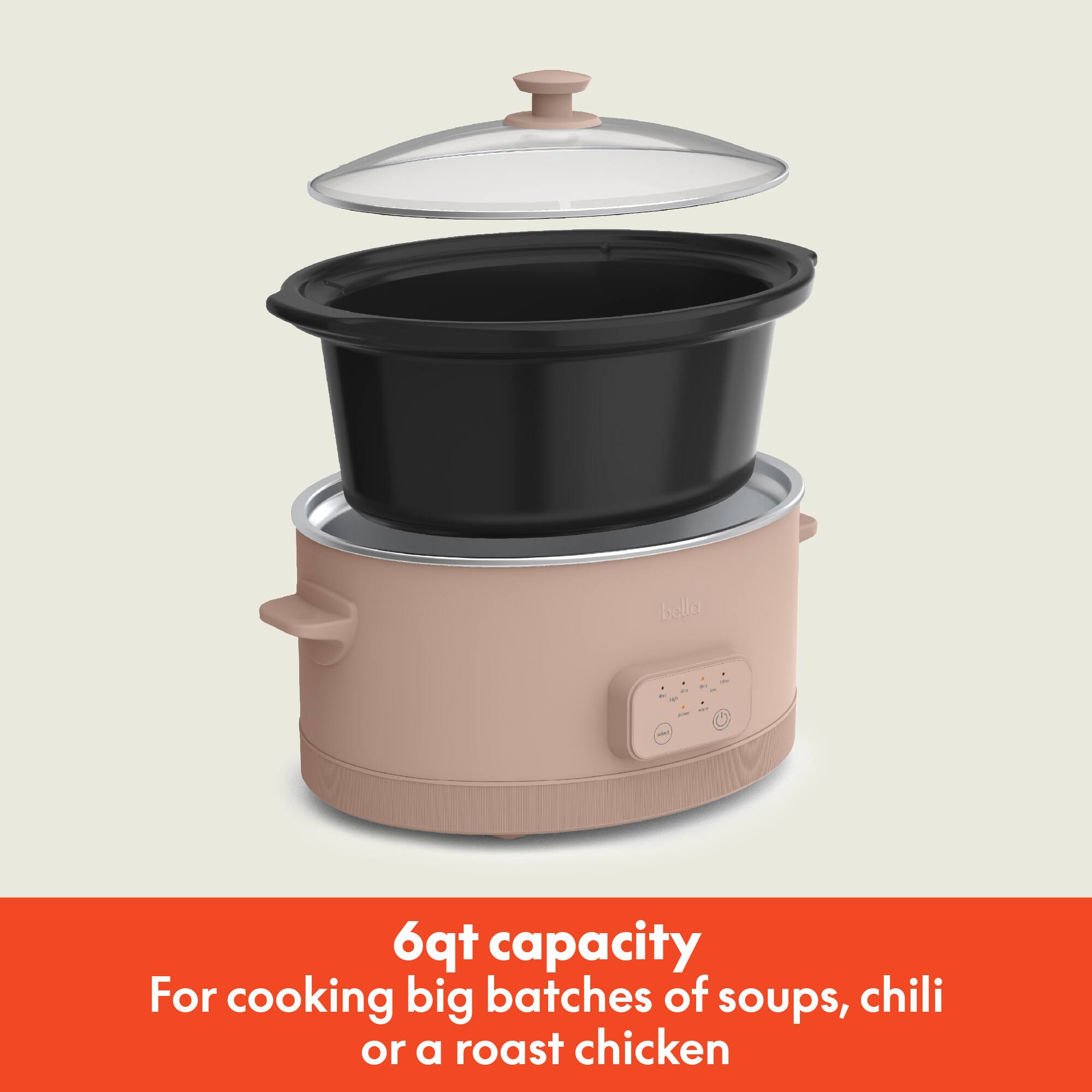 6qt capacity  
For cooking big batches of soups, chili or a roast chicken
