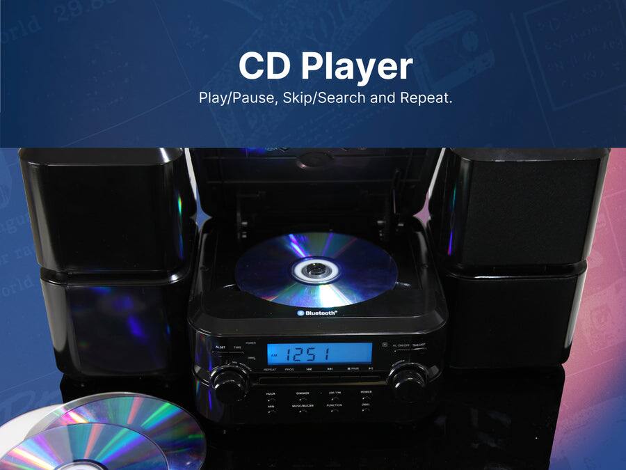 CD Player  
Play/Pause, Skip/Search and Repeat.  

Bluetooth*