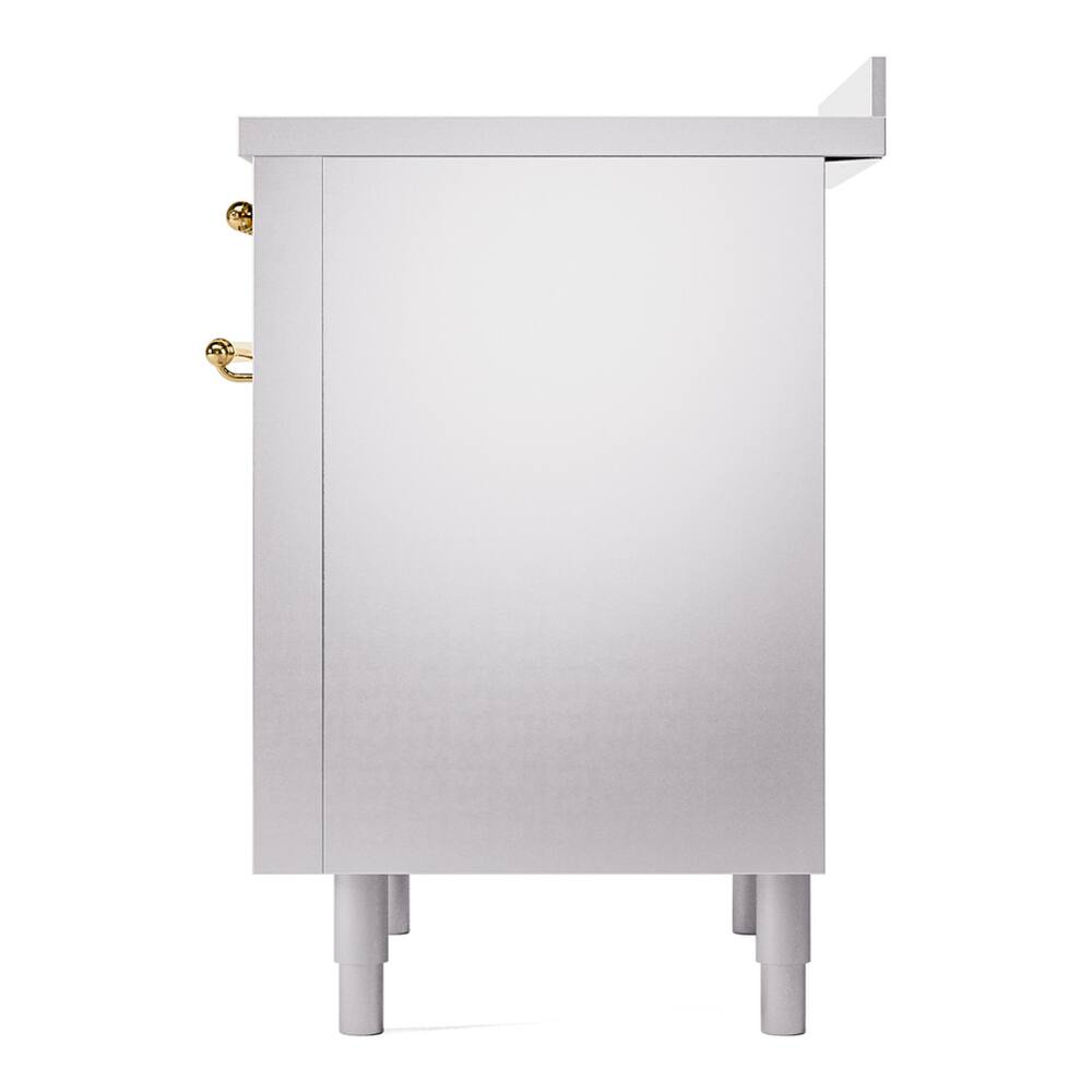 Alt View 10. ILVE - ILVE Nostalgie II Series 36 in. Induction Range with 6 Induction Elements (Brass Trim) - Stainless Steel.