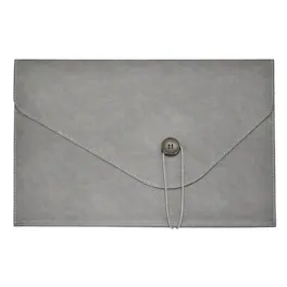 Unique Bargains - Leather Folder, 14x10" Leather Document Holder PU Pouch Bag Portfolio Organizer Waterproof for Office Men - Gray