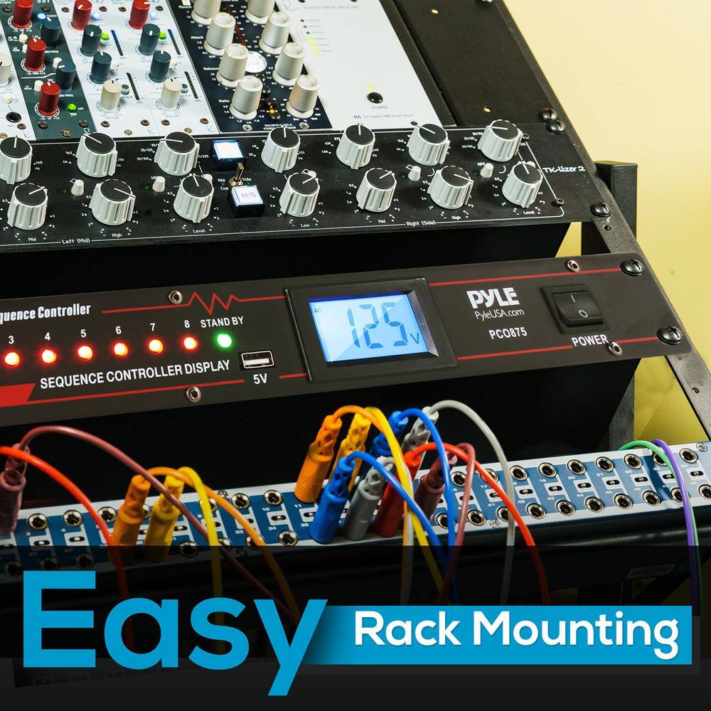 C 1 a - LuT M - W/S a - .. S - 2 P T - , mph (ane t - i -. 1 e TVAkzr 2 O - juence Controller 8 STAND BY 6 7 4 5 3 CONTROLLER DISPLAY SEQUENCE 5V a 125 PYLE PyeUSA.com PCO875 / O POWER TV  C  - Easy Rack Mounting