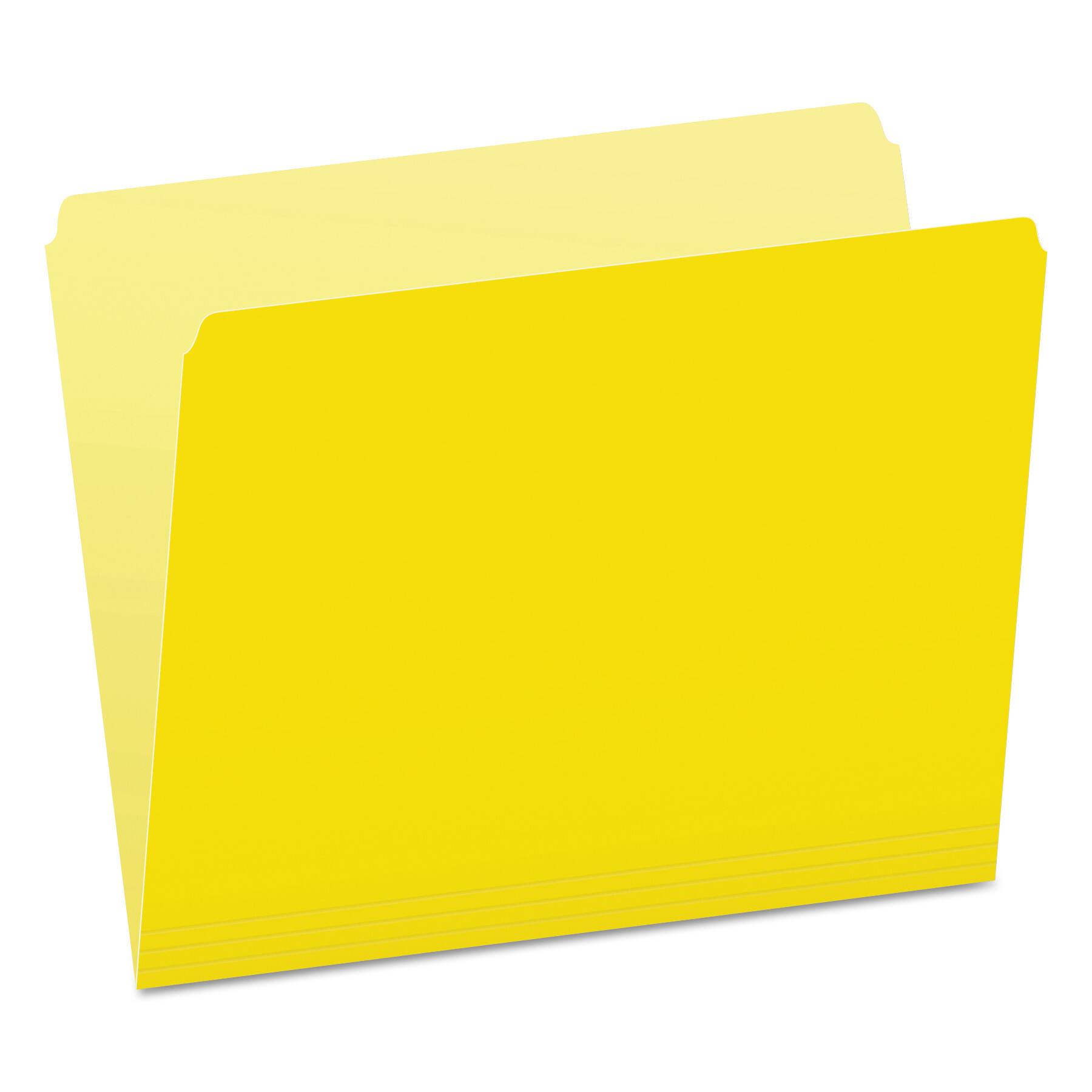 Front. Tops Business Forms - Colored File Folders, Straight Tabs, Letter Size, Yellow/Light Yellow, 100/Box.