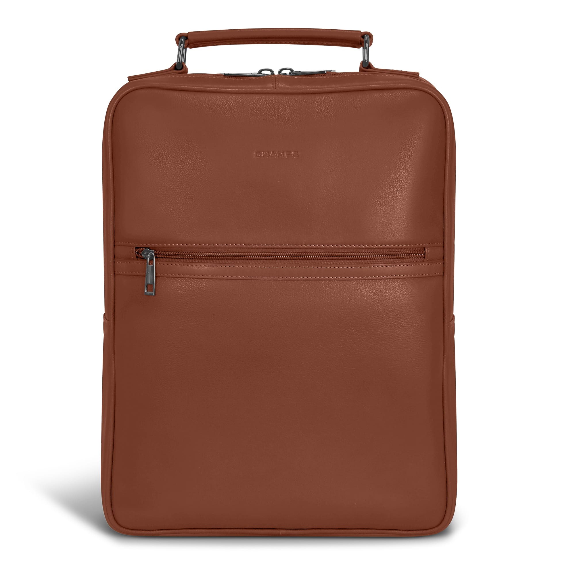 Champs - Onyx Collection - Leather Compact Laptop Backpack - Brown