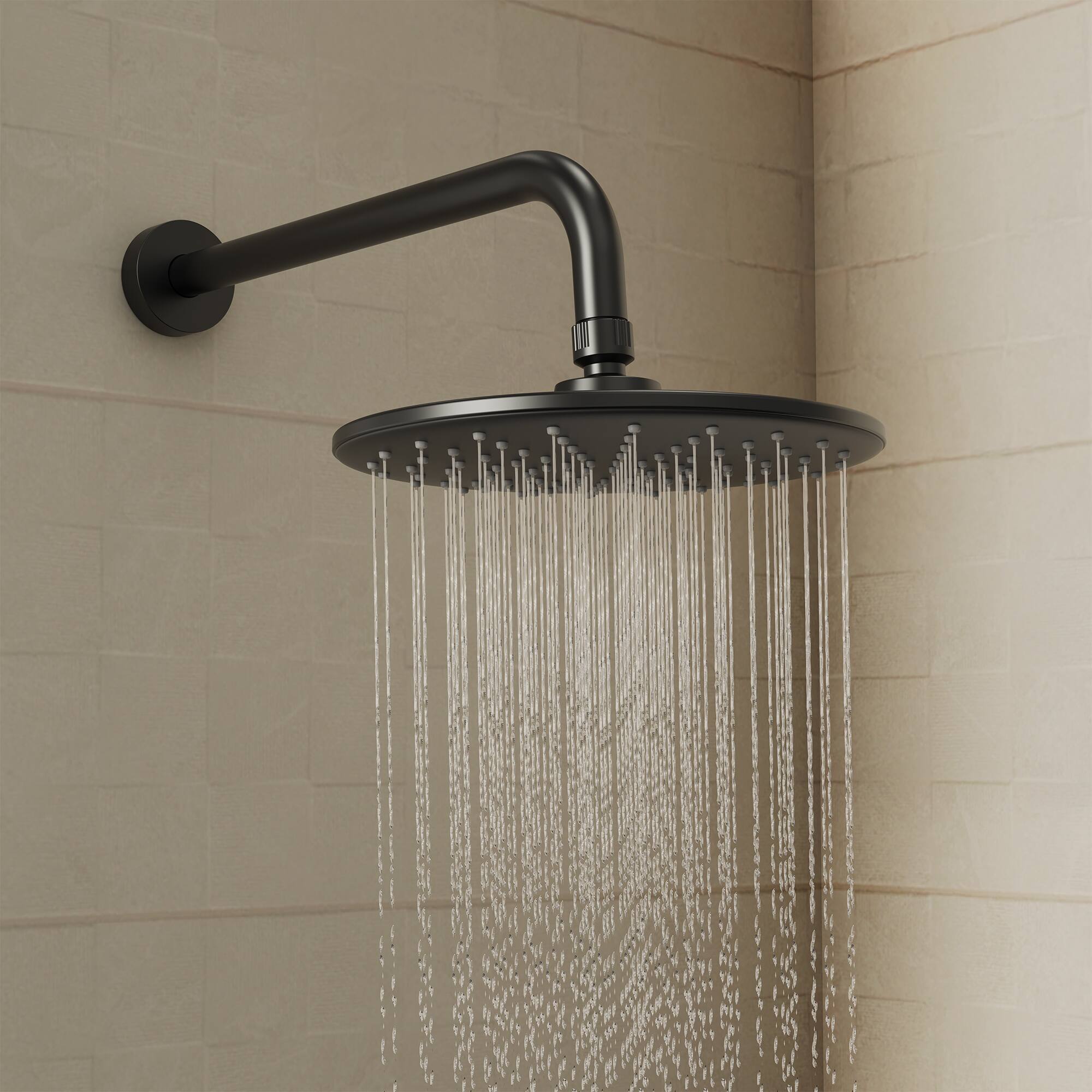 Alt View 8. GRANDJOY - 3-Function Shower Faucet Set with 10" Rainfall Head, Handheld Sprayer and Shower Valve Combo - Matte Black.