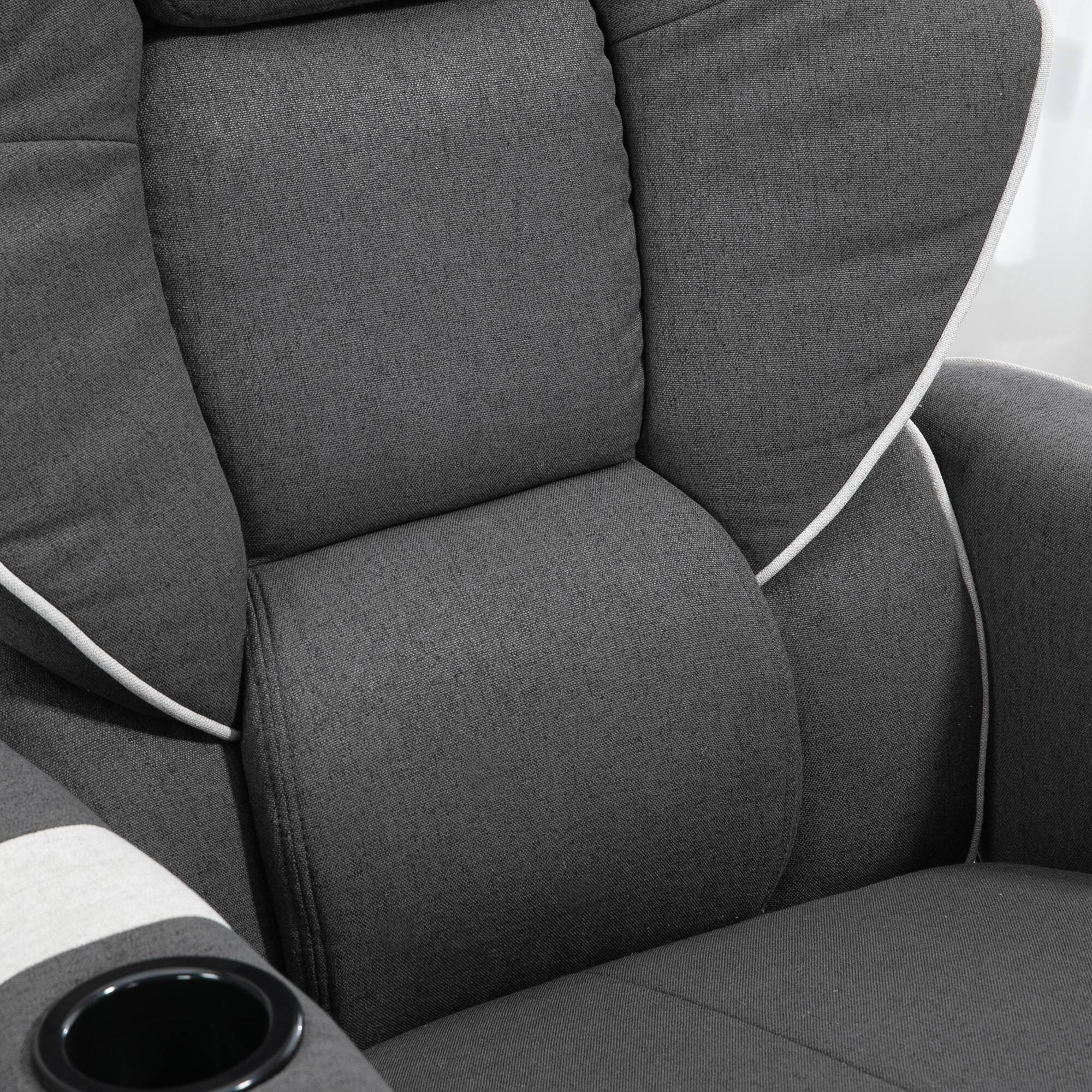 Alt View 7. Homcom - Manual Recliner: Swivel Lounge w/Footrest & Cup Holders - Black.