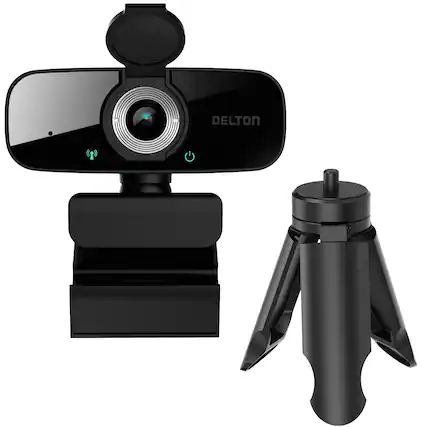Front. Delton - Delton C24 HD 1080p USB Webcam with Mic, Black - Black.