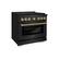 Left. ZLINE - 36 in. Wide 6 Burner Autograph Paramount Dual Fuel Black Stainless Range w/ Bronze Accents (SDRBZ-36-CB) - Black Stainless Steel.