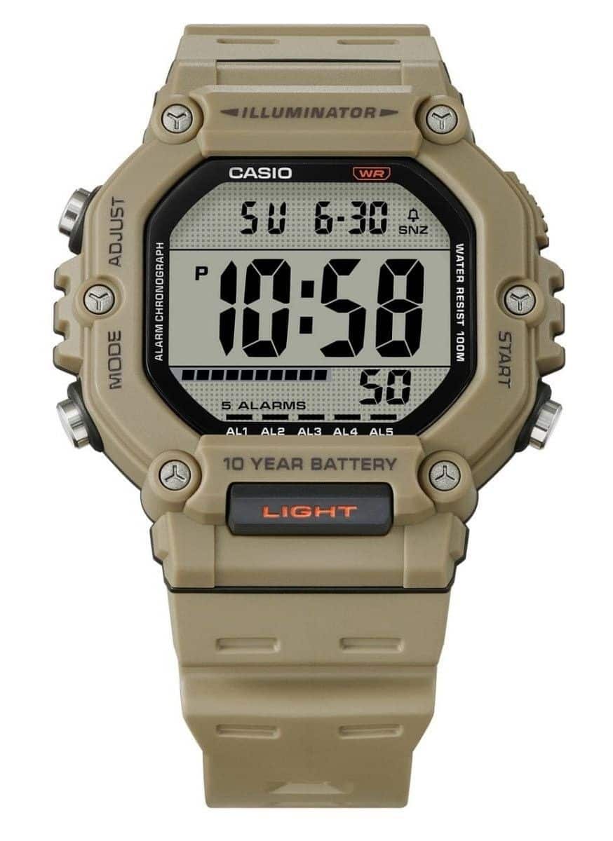 Casio - Digital Resin Strap Quartz AE-1600H-5AV 100M Men's Watch - Black