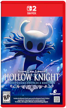 2 NINTENDO SWITCH. HOLLOW KNIGHT NINTENDO SWITCH 2 EDITION + RATING PENDING fangamer RP
Includes the Nintendo Switch game and the Nintendo Switch 2 Edition upgrade pack. Upgrade pack also available separately.
For details, visit support.nintendo.com/switch2/upgradepack - RP (Rating Pending)