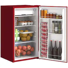 Homcom - 3.2CuFt Energy Star Mini Fridge Freezer, Compact Single Door w/Reversible Hinge - Red