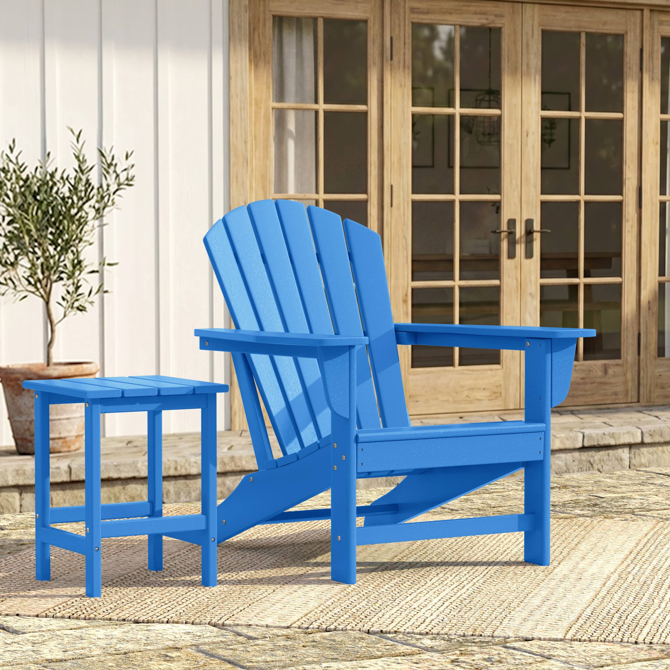 Angle. WestinTrends - WestinTrends Dylan Outdoor Adirondack Chair - Pacific Blue.