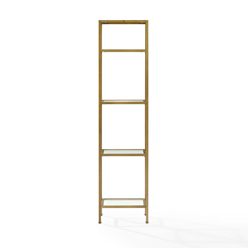Alt View 3. Crosley Furniture - Aimee Narrow Etagere Bookcase - Soft Gold.