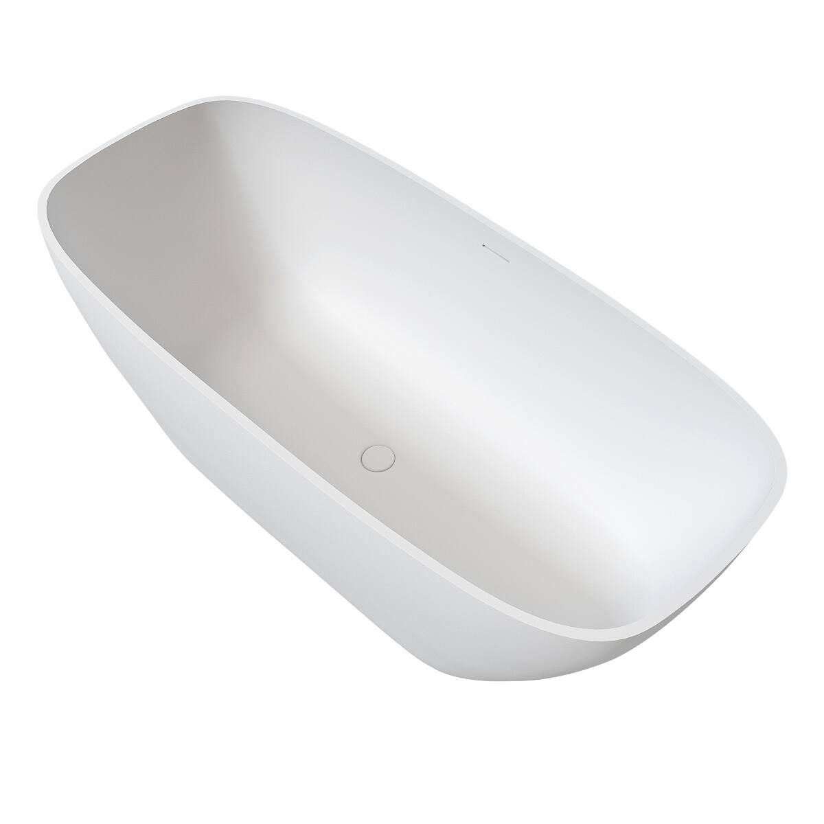 Loheer 67 in Solid Surface Freestanding Soaking Bathtub Deep Bath Matte ...