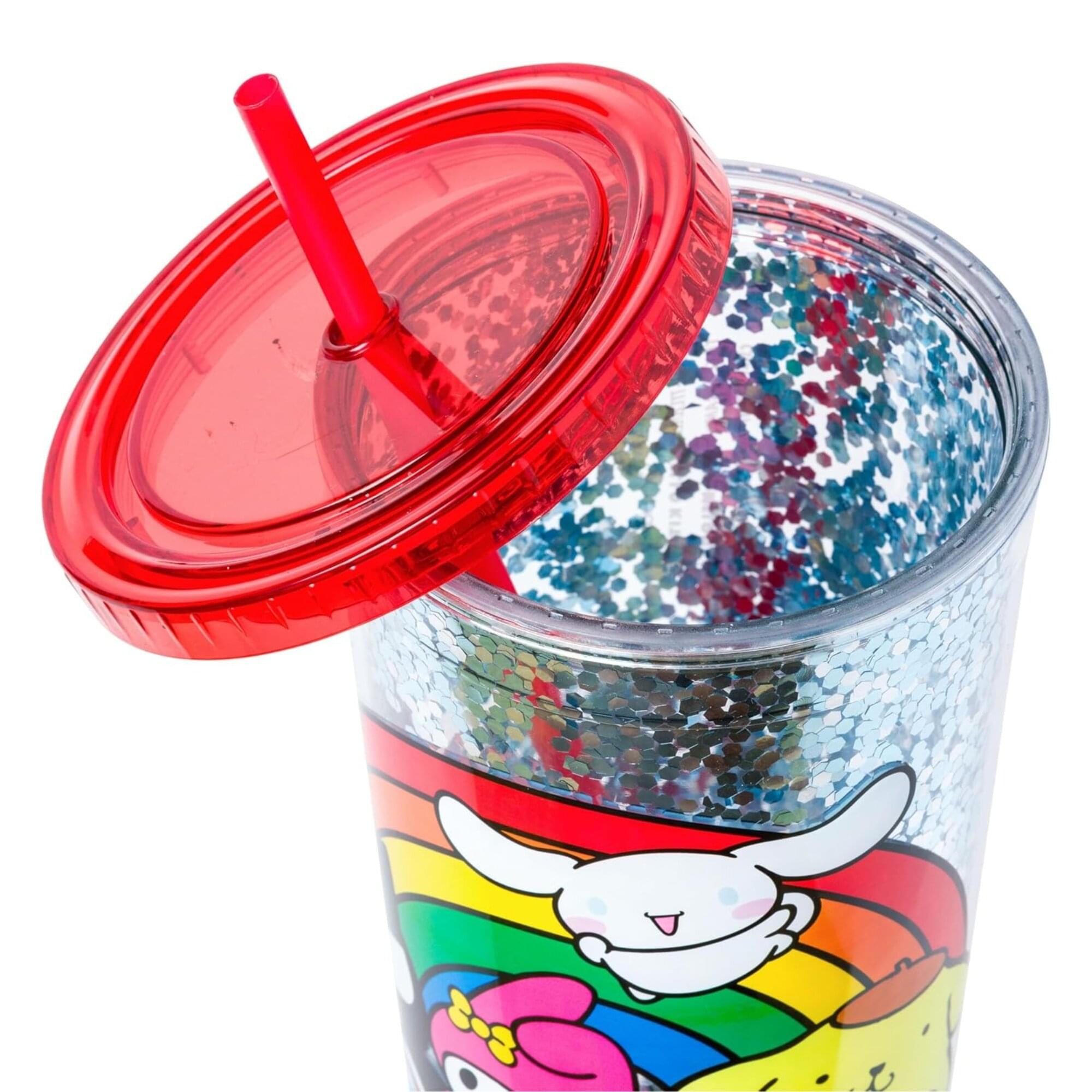 Alt View 4. Silver Buffalo - Sanrio Hello Kitty and Friends Rainbow 32-Ounce Carnival Cup With Lid and Straw - Multi-Colored.