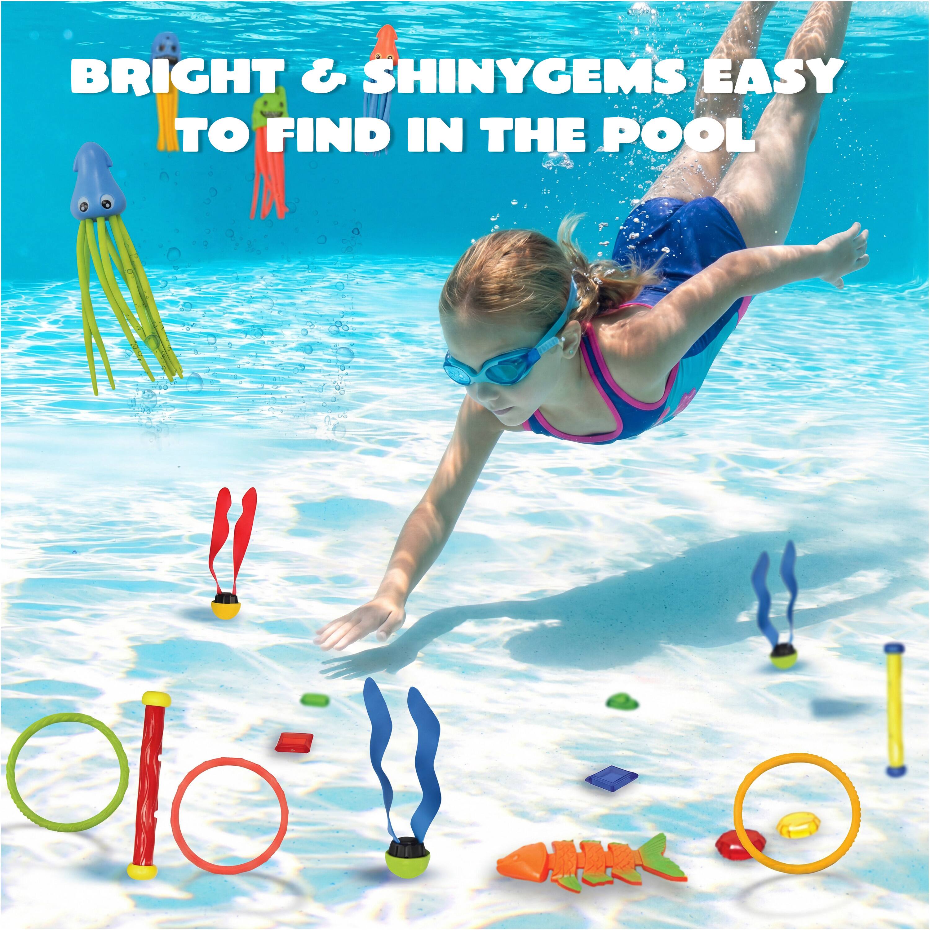BRIGHT & SHINY GEMS EASY TO FIND IN THE POOL