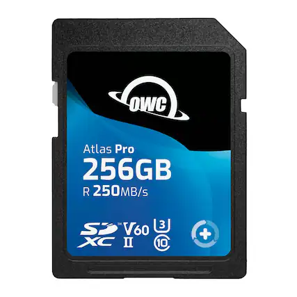 OWC Atlas Pro 256GB
R 250MB/s
SD™ V60 XC II
30
10