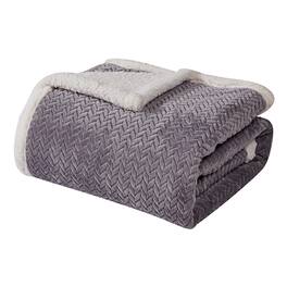 Noble House - Soft Braided and Comfortable Plush All Season Sherpa 50" X 60" Throw Blanket, Grey - Gray