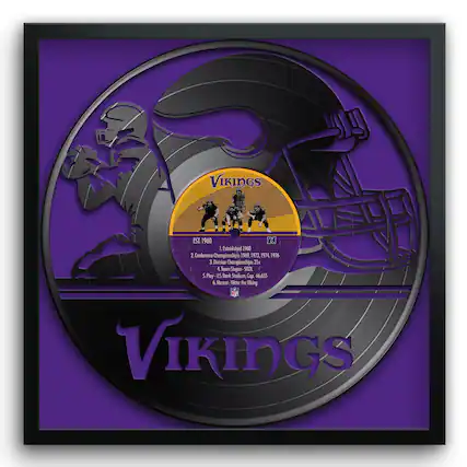 VIKINGS
EST. 1960
1. Established 1960
2. Conference Championships: 1969, 1973, 1974, 1976
3. Division Championships: 21x
4. Team Skogan-Skoe
5. Play 21 Benk Stadiom, Cop. 56,455 & Miescot: Vilkdor the Viking
VIKINGS