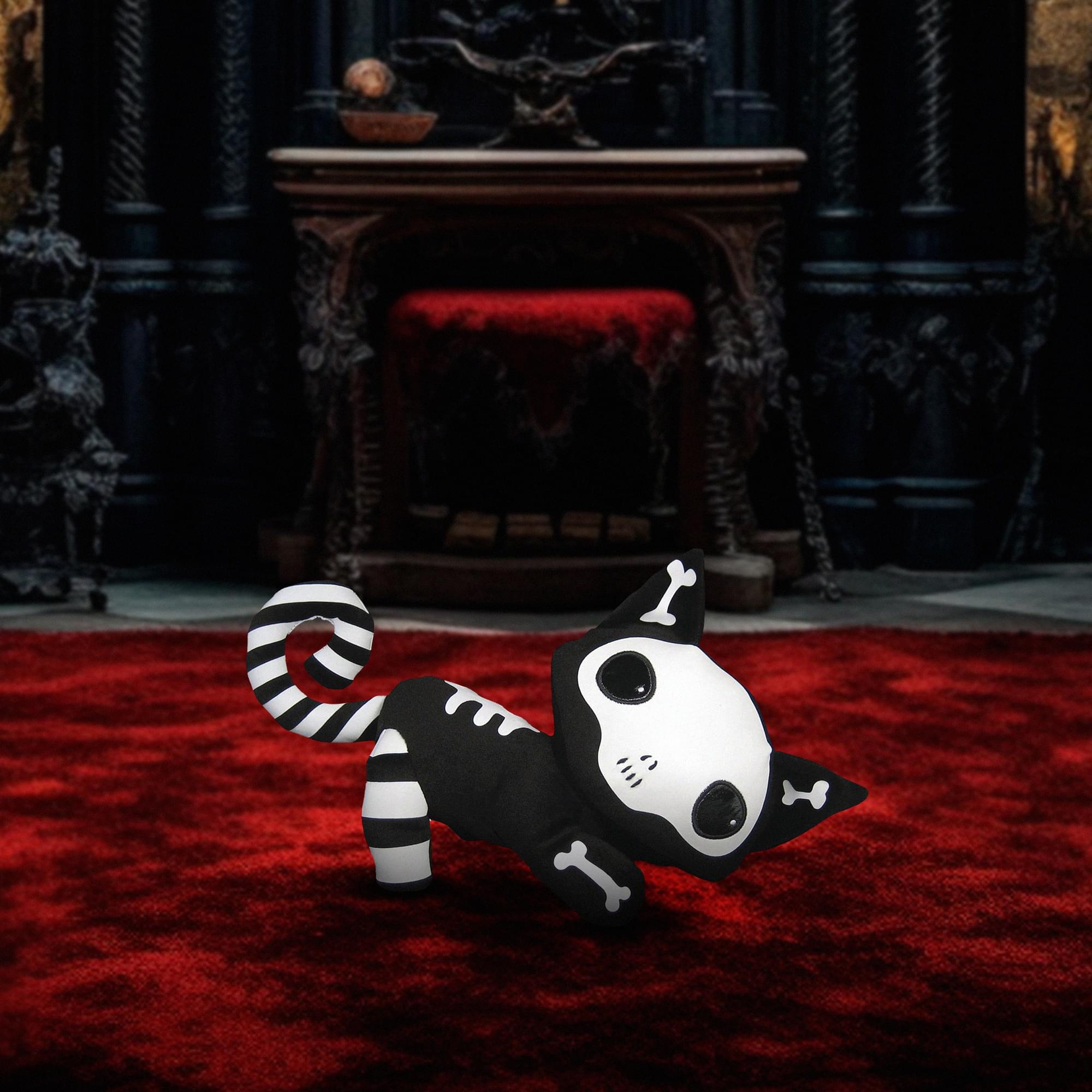 Alt View 1. Toynami - Emily the Strange 8 Inch Skele-Posse Plush | Nee Chee - Black.