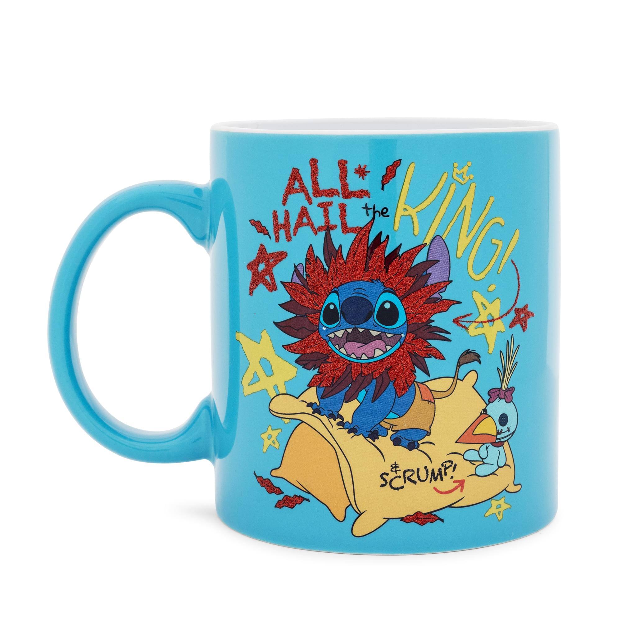 "Silver Buffalo - Disney Lilo & Stitch ""All Hail The King"" Ceramic Glitter Mug | Holds 20 Ounces - Blue" price history on PriceWatchPro
