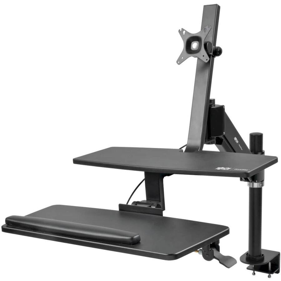 Alt View 2. Tripp Lite - Eaton Tripp Lite Series WorkWise Height-Adjustable Sit-Stand Workstation, Single-Monitor, Clamp-on - 33.70" Height x - Black.