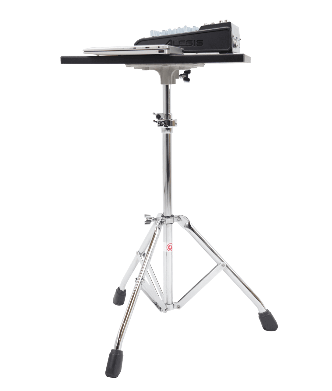 Left. Gibraltar Hardware - Workstation Elliptical Leg Base 2-tier Stand with 15 x 18 Mounted Table, Adjustable and Portable.