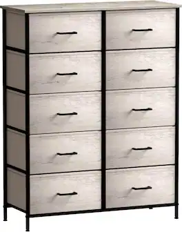 Sorbus - Dresser with 10 Drawers - Storage Unit Organizer Chest for Clothes - Bedroom, Room, Nursery, & Closet - Rustic beige