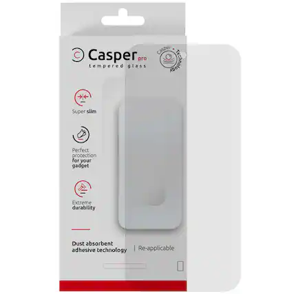 Casper pro
tempered glass
Super slim
Perfect protection for your gadget
Extreme durability
Dust absorbent adhesive technology
Re-applicable