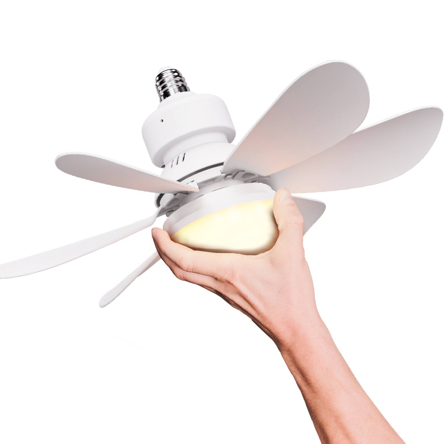 Back. Airbro - 21" 3-Speed Socket Fan with Integrated Light, 3 Color Modes, Sleep Timer, Remote, FLA-21.