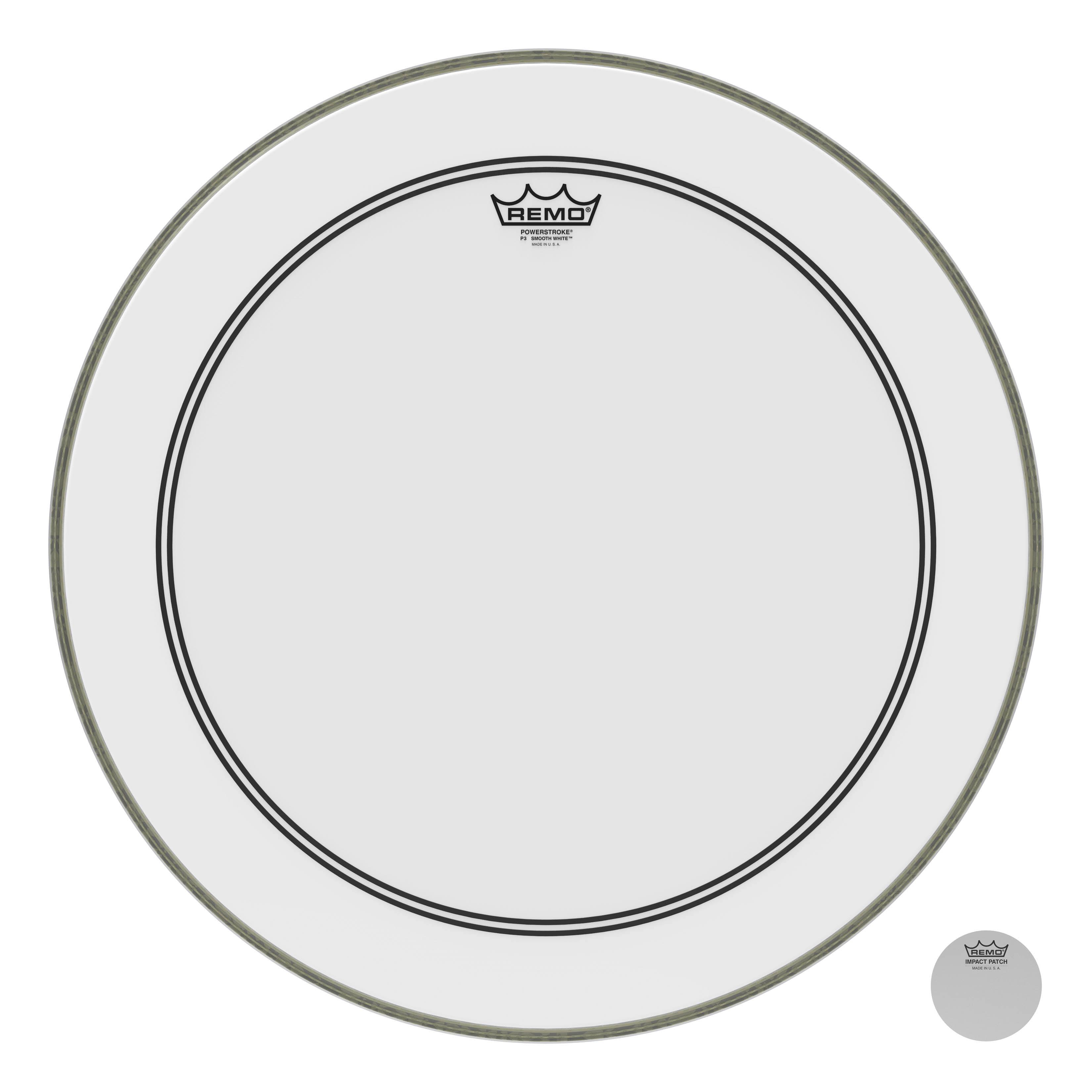 Remo - Bass, Powerstroke 3, Smooth White, 22 Diameter, 2-1/2 Impact Patch price history on PriceWatchPro