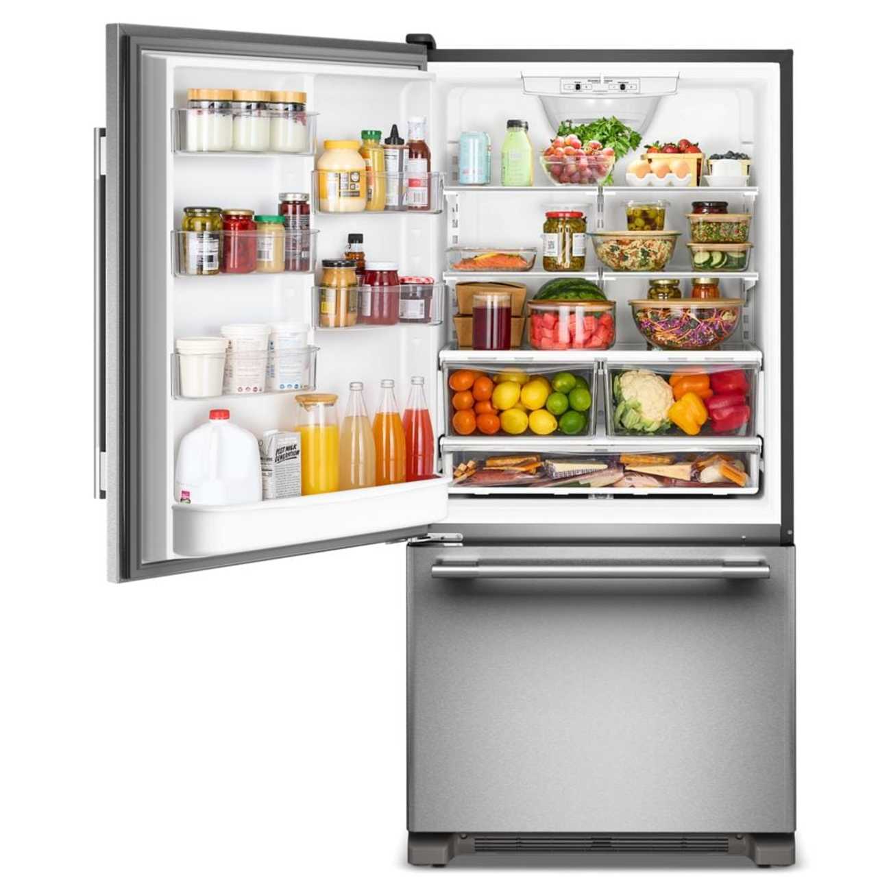 Alt View 1. KitchenAid - 22 Cu. Ft. 33-Inch Standard-Depth Bottom Mount Refrigerator with Left Door Swing - PrintShield Stainless.