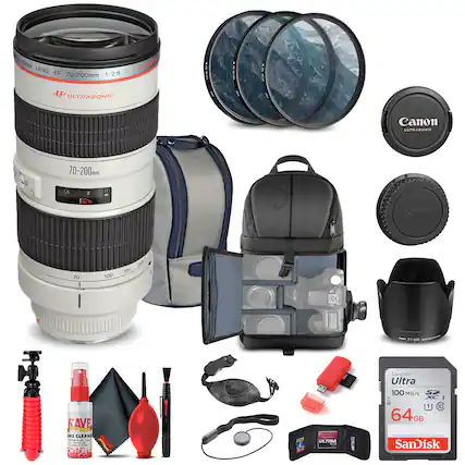 200M LENS EF 1:2.8 L 70-200mm 1 d ULTRASONIC LLTRASON L 18 BIIT Canon ULTRASONIS 4 70-200mm mm Ls 11 2 - ade Camon 70 - I 100 IS 25 FAVE, LESTRONICS INS CLEANE - - - - f : .. - 1 SAVE, ULTIMA i C018 SanDisk Ultra 100 MB/s XC I 1 10 64GB SanDisk