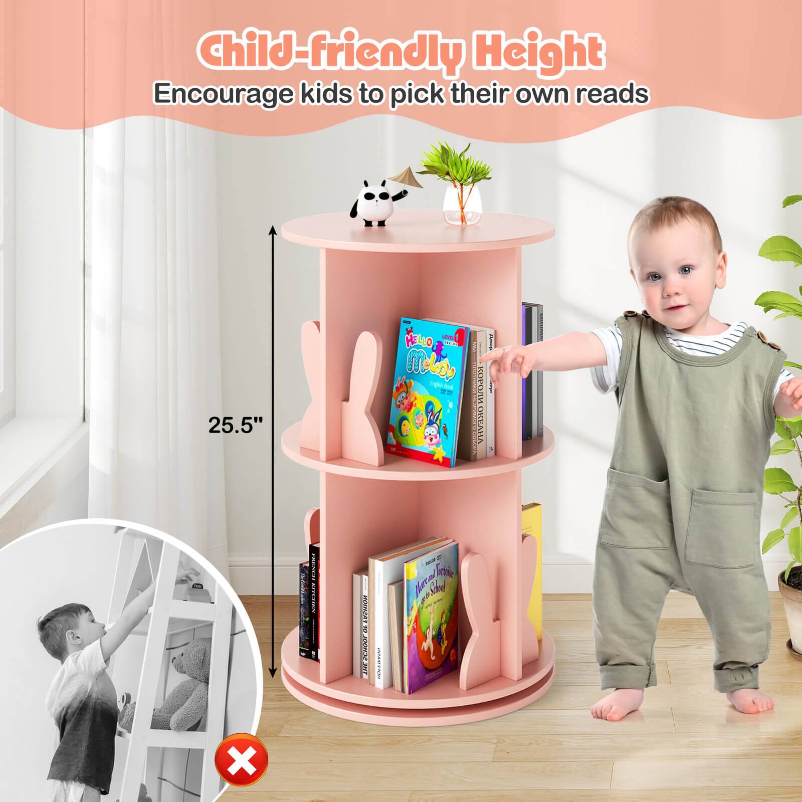 Child-friendly Height  
Encourage kids to pick their own reads  
25.5"