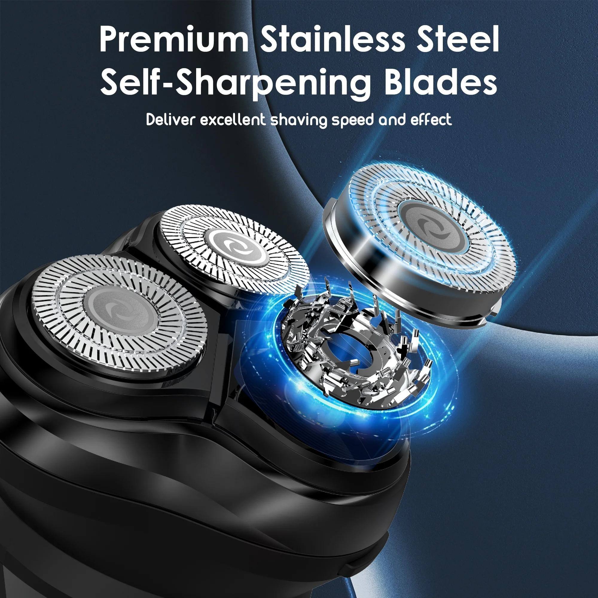 Premium Stainless Steel Self-Sharpening Blades Deliver excellent shaving speed and effect