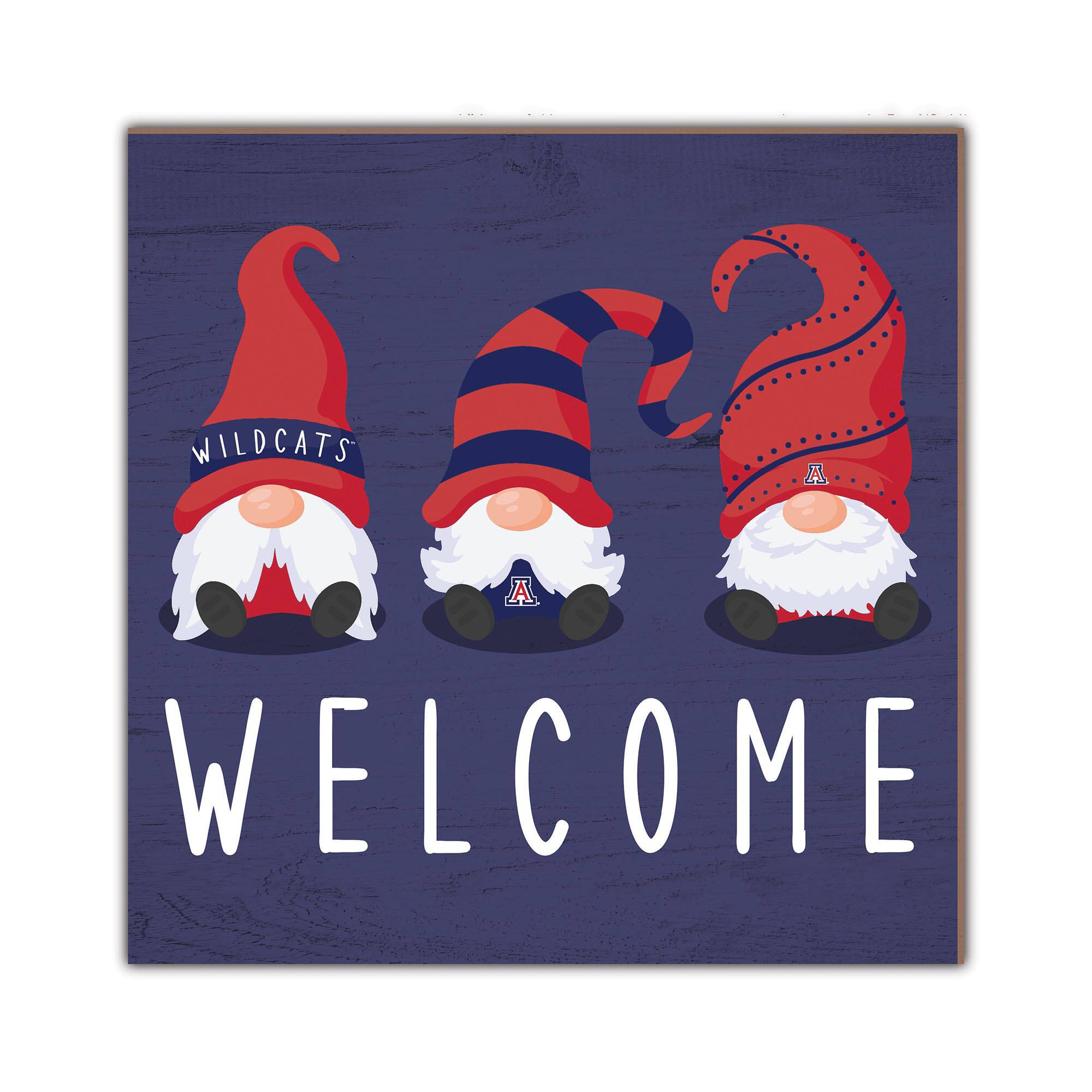 Arizona Wildcats 10'' x 10'' Welcome Gnomes Sign