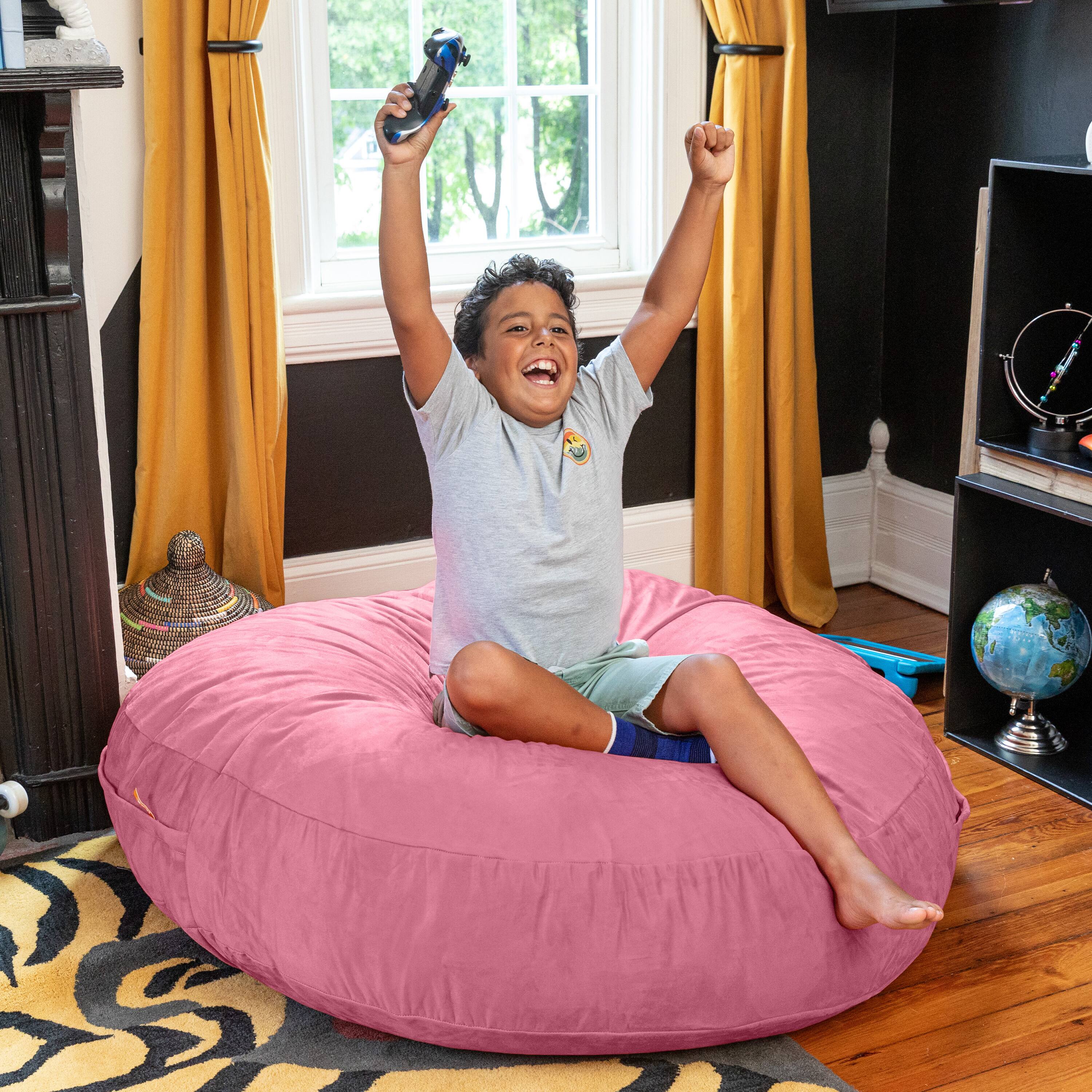 Alt View 3. Jaxx - Jaxx Cocoon 4 Foot Bean Bag Chair and Crash Pad, Pink - Pink.