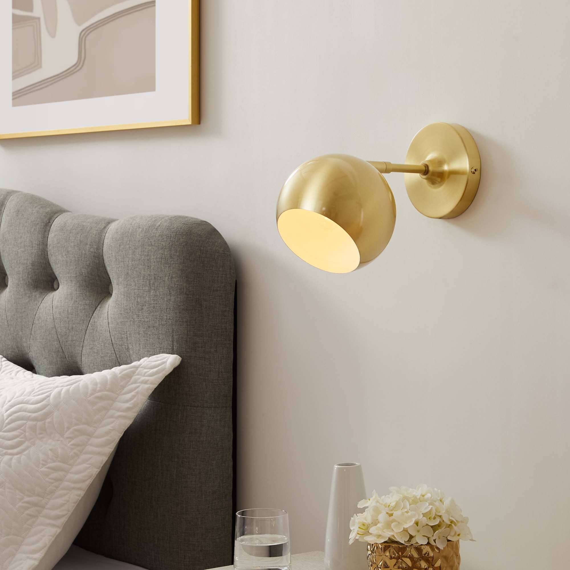Alt View 1. Modway - Chalice 4" Swing-Arm Metal Wall Sconce by Modway - Satin Brass.
