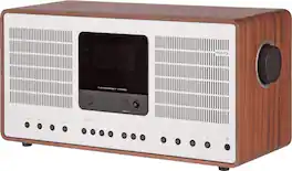 REVO - SuperConnect Stereo Wi-Fi Internet Radio with Bluetooth, Spotify Connect, Amazon Music & Deezer - Walnut/Silver