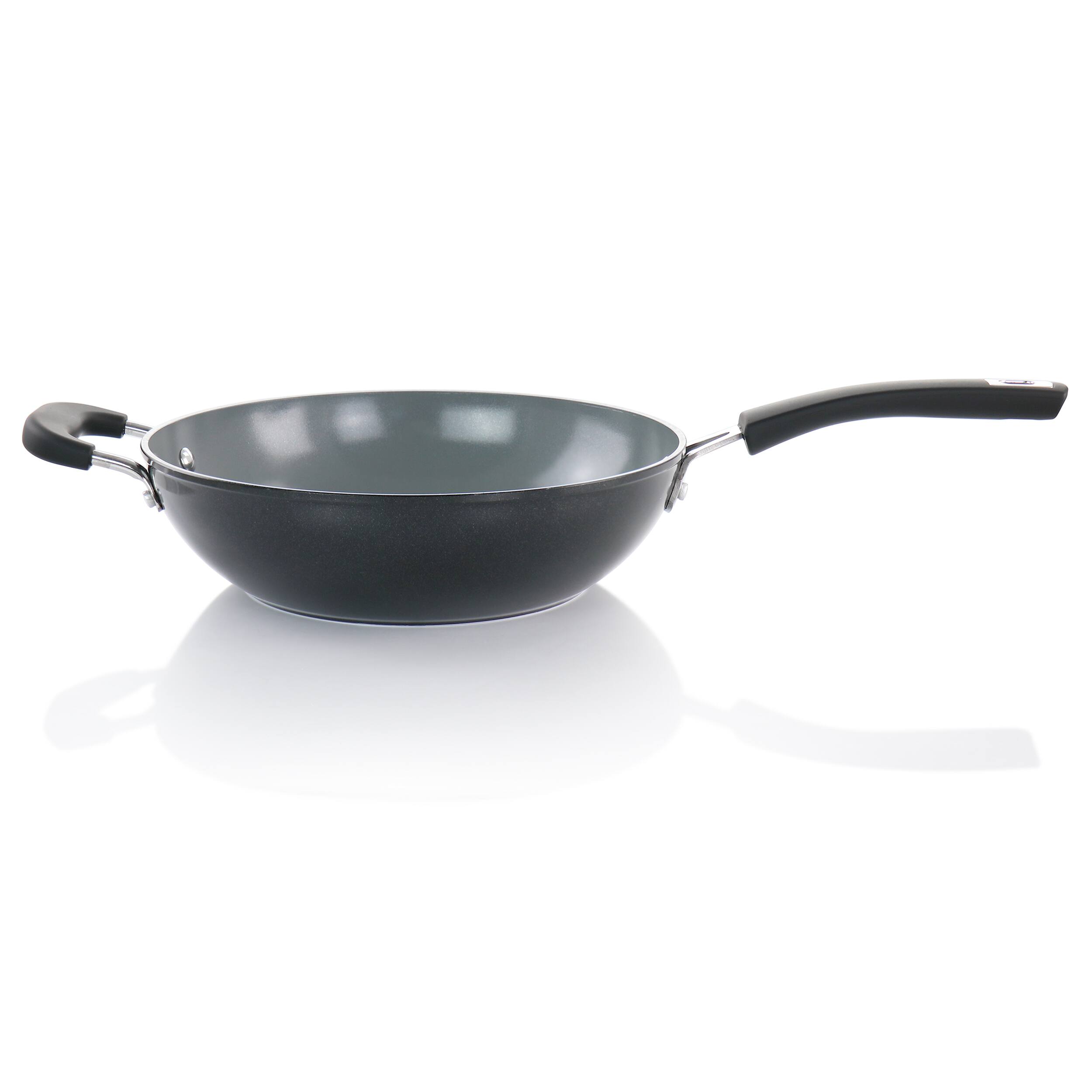 Alt View 2. Kenmore - Kenmore Arlington 11 Inch Nonstick Aluminum Wok in Black Diamond - Black.