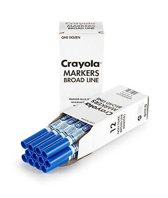 Crayola Markers Broad Line  
One Dozen  
Crayola Markers Broad Line  
Marker Blue  
Washable  
Crayola  
12 Markers