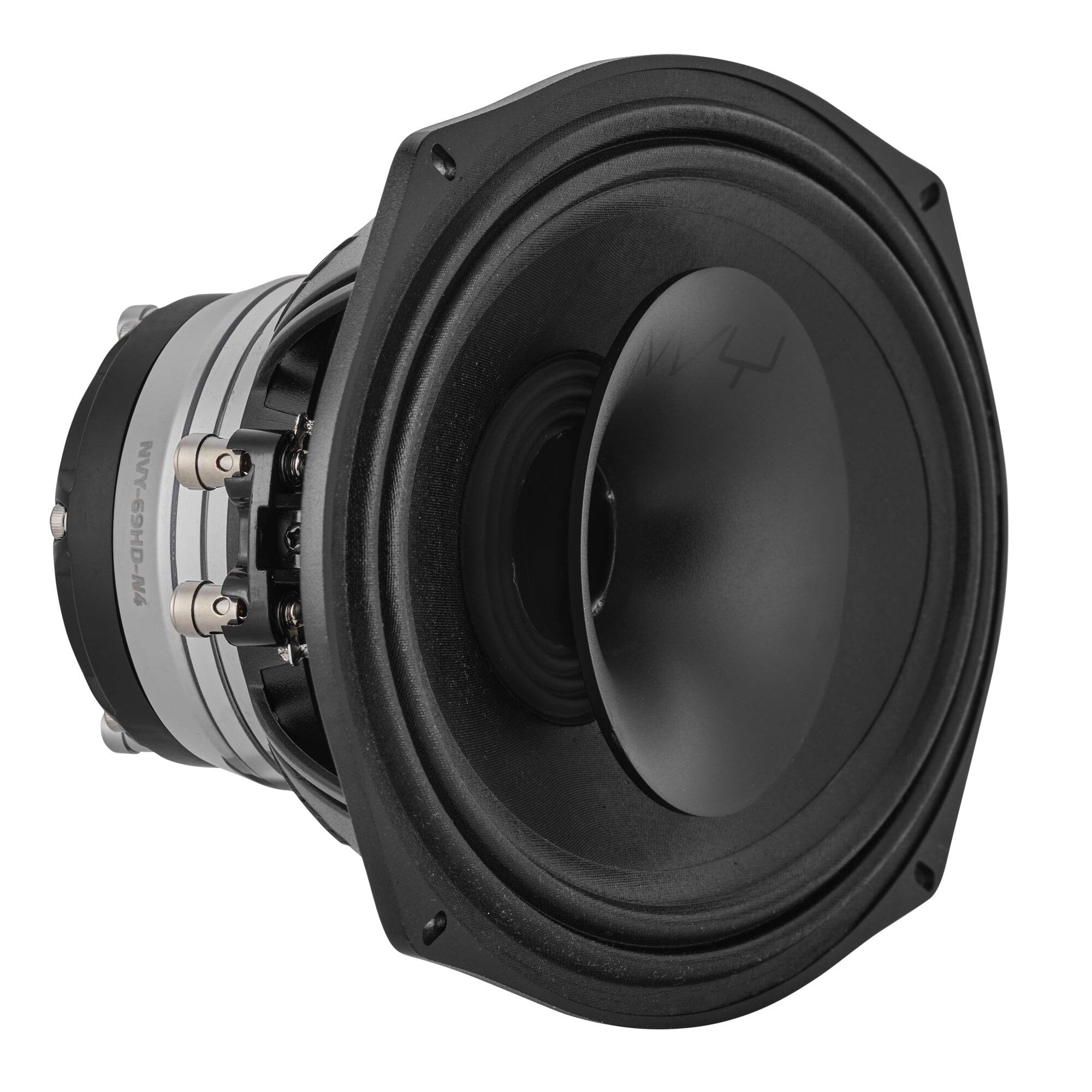 Angle. DS18 Audio - 6x9" Hybrid Coaxial Speaker With Water Resistant Glass Fiber Cone and Compression Driver | 200W RMS 4-Ohm - Black.