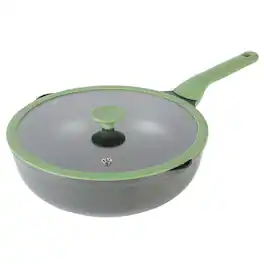 Gibson - Kenmore Theodore 13 Inch Nonstick Cast Aluminum Saute Pan with Lid - Silver