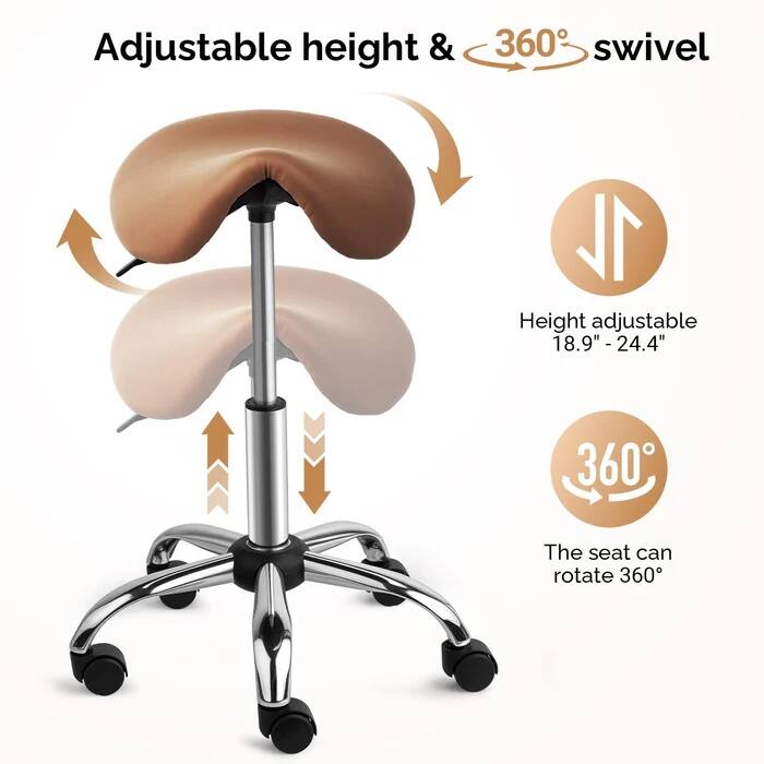 Adjustable height & 360° swivel

Height adjustable 18.9" - 24.4"

The seat can rotate 360°