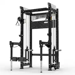 Mikolo - ANUBIS Power Cage, All-in-One Power Rack Cage, 2000LBS Power Cage Squat Rack, Dual Pulley Cable Crossover System - Black