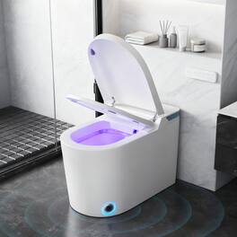 Dyonery - Smart Toilet with Tank, UV Sterilization, Child Seat, Auto Lid, Foot Flush, Heated Seat, Instant Wash & Dry - White
