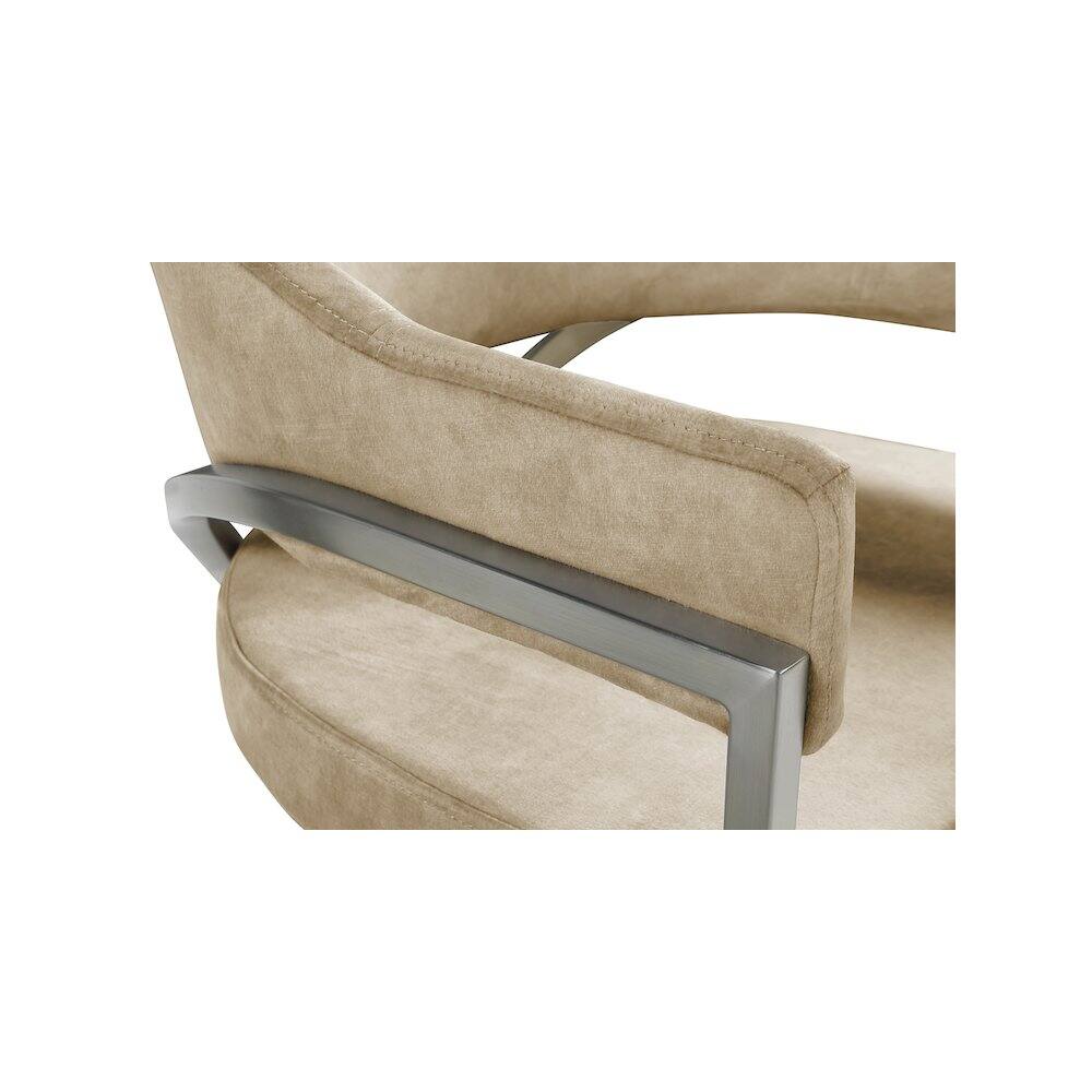 Alt View 3. Meridian Furniture - Madelyn Beige Velvet Dining Chair, Set of 2 - Beige.