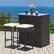 Alt View 4. Costway - 3PCS Patio Rattan Wicker Bar Table Stools Dining Set Cushioned Chairs Garden - Mixed Brown/White.